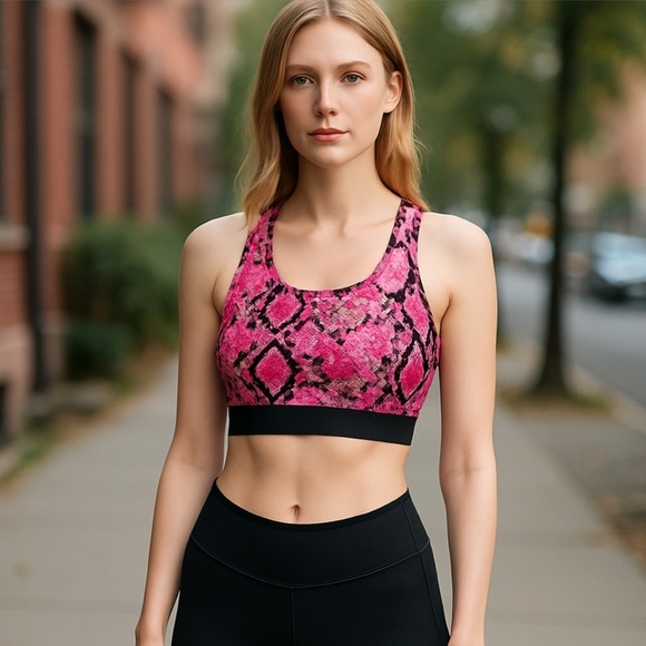 Rise Active Medium Impact  Racerback Mesh Black Band Sports Bra Size Large NWOT - Picture 11 of 14